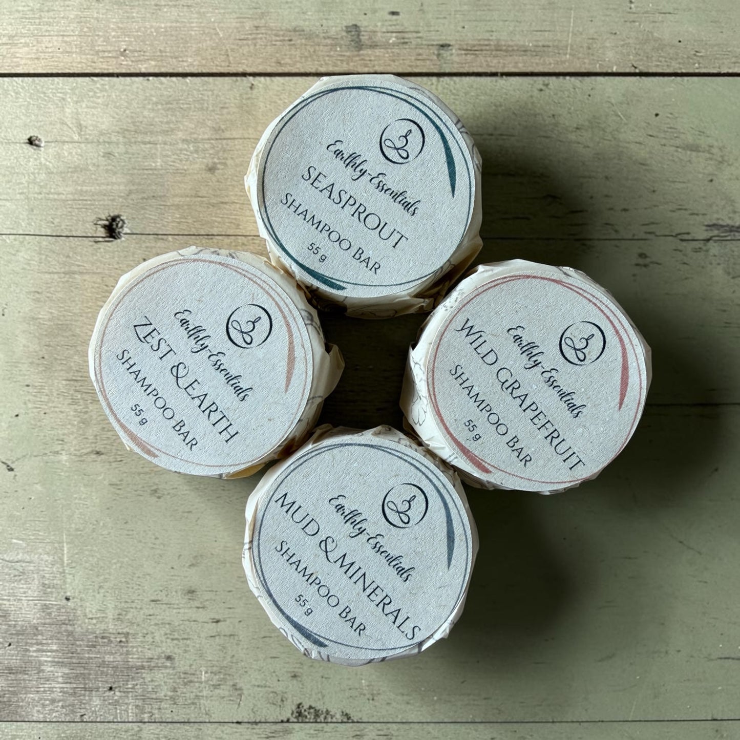 Natural Shampoo Bar Discovery Set – 4 Sample Bars with Pure Essential Oils