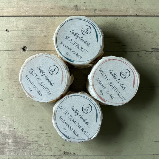 Natural Shampoo Bar Discovery Set – 4 Sample Bars with Pure Essential Oils