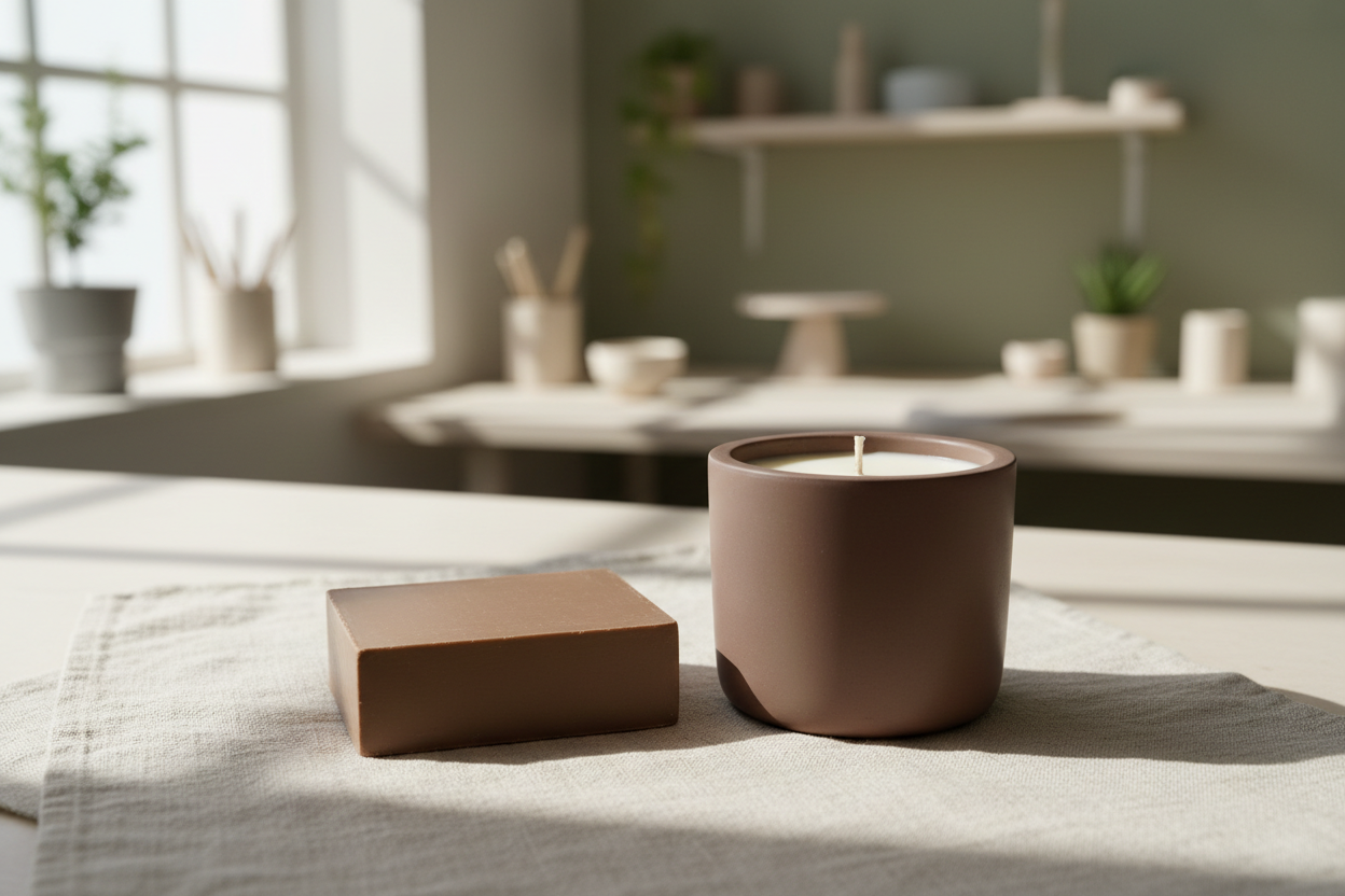 Rhassoul Ritual Set — Clay Soap & Natural Candle