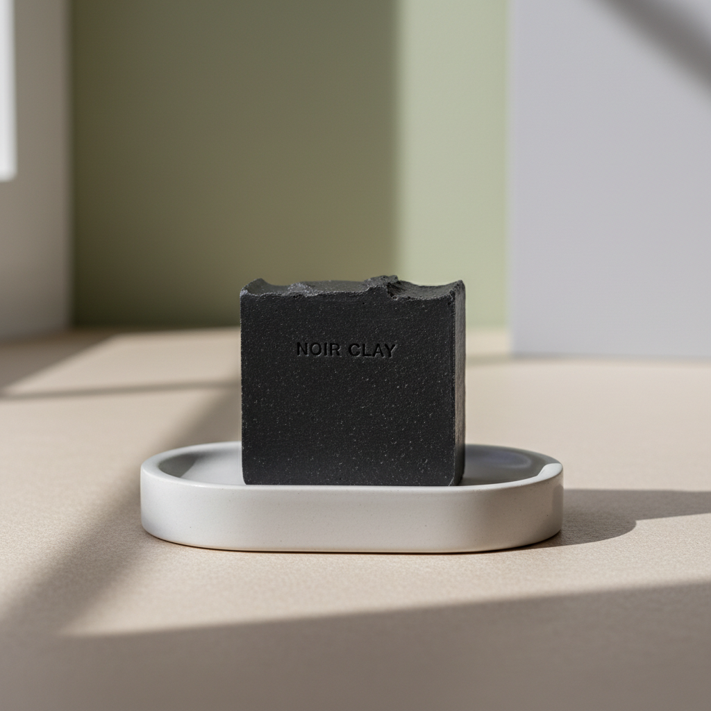 Earthly Essentials Noir Clay Soap – Bergamot, Wood & Forest Scent | Handmade Natural Bar 110g